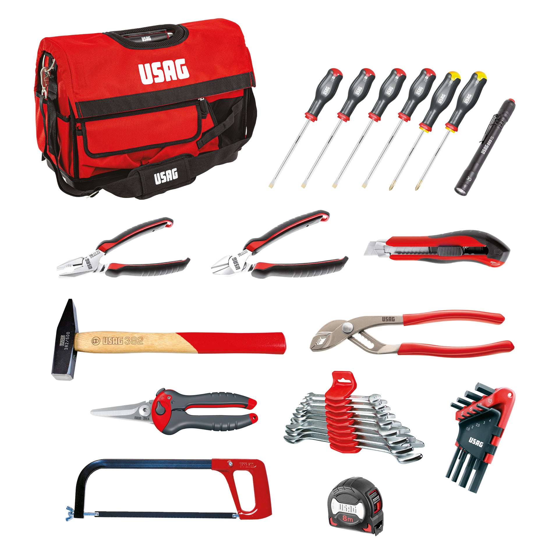 007 A - Professional tool bag with assortment (32 pcs) - Usag 007 A - Professional tool bag with assortment (32 pcs) - Usag